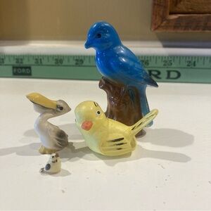 Set Of Four Miniature Dollhouse Bird Figurines